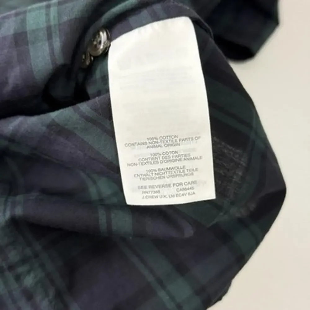 J Crew Plaid Perfect Top 6 Blue Green Cotton Button Up Long Sleeve Shirt Womens